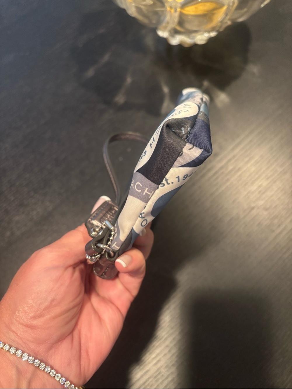 Coach Navy, Light Blue & Silver Signature Wristlet - Picture 5 of 6